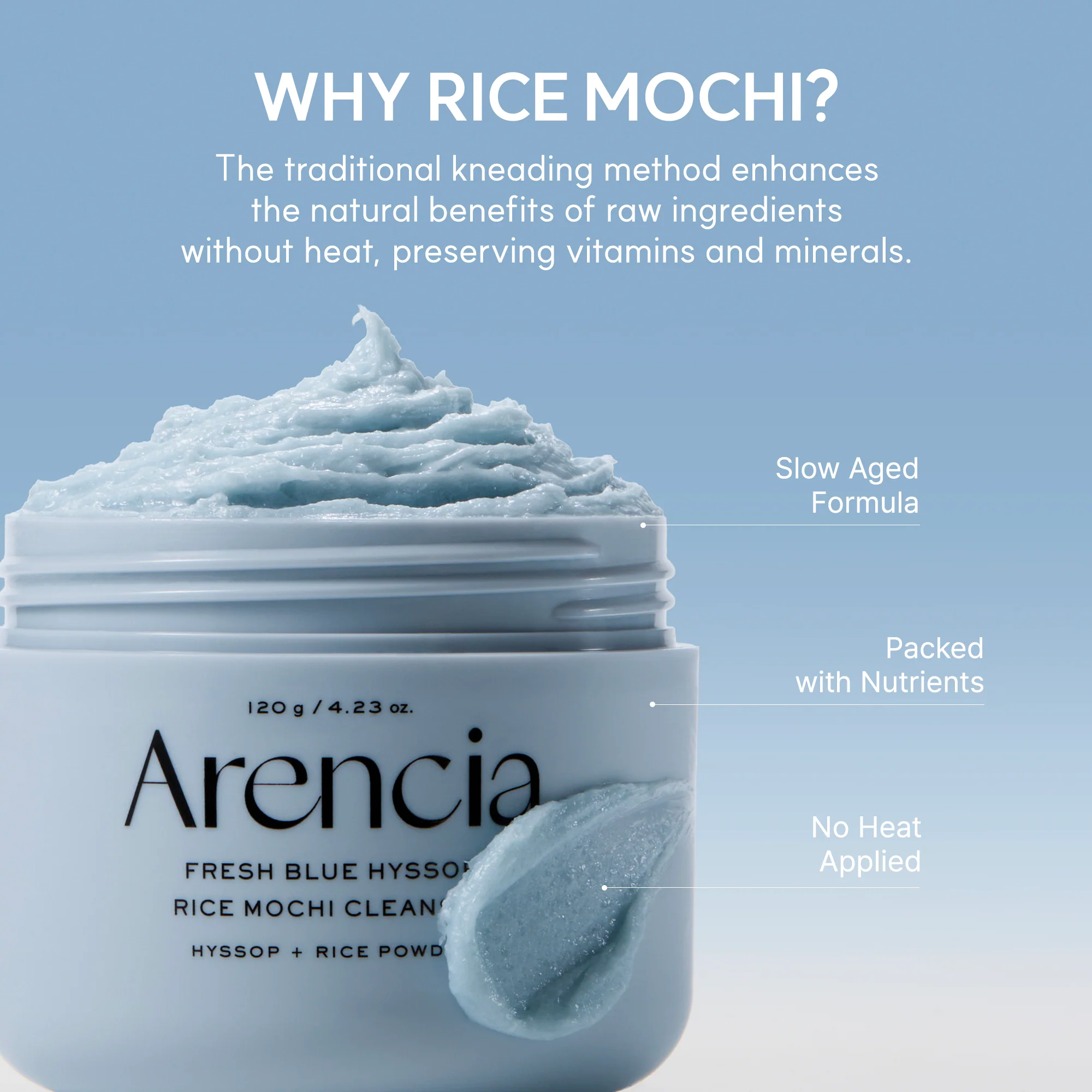 Arencia Blue Hyssop Rice Mochi Cleanser - Image 7