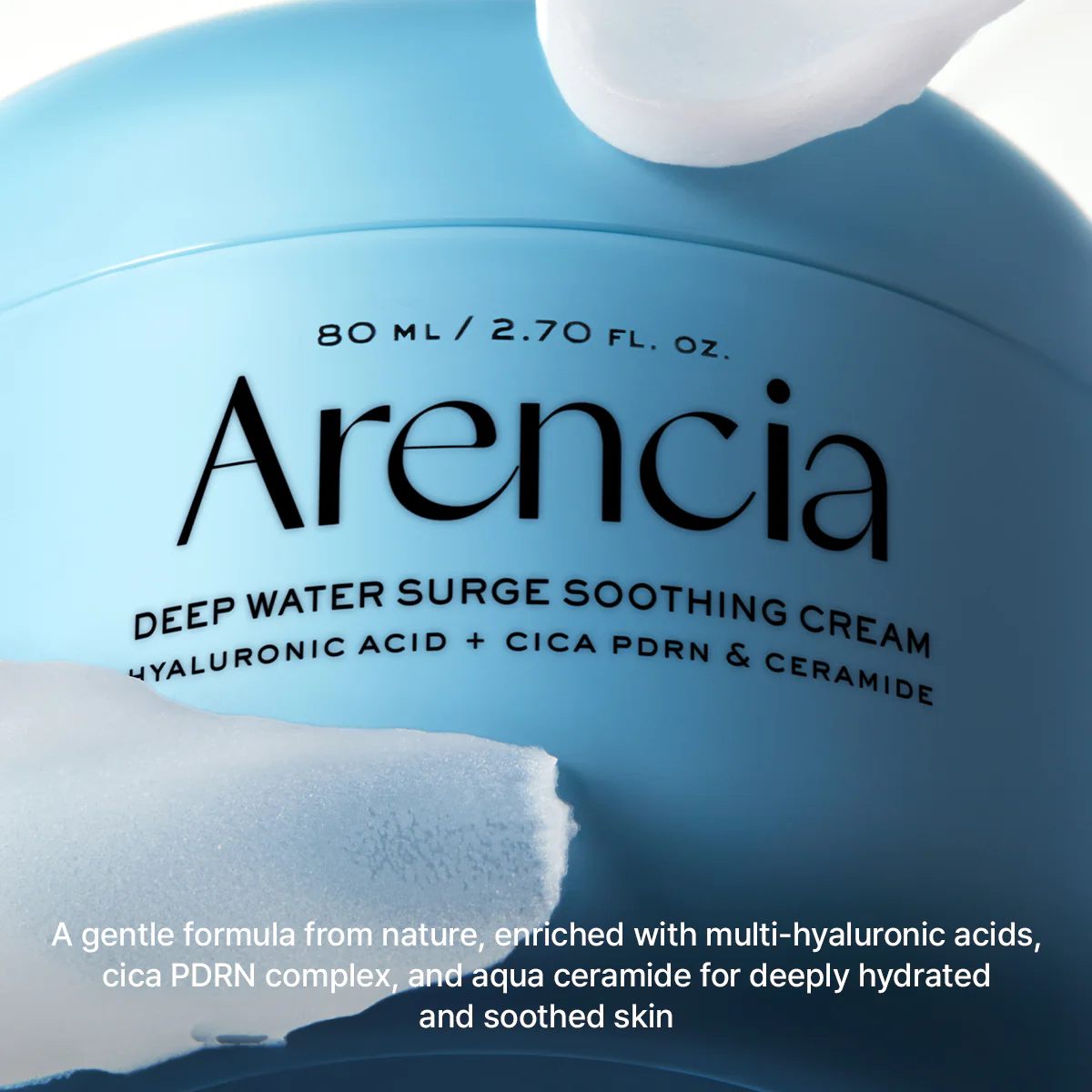 Arencia Deep Water Surge Soothing Cream, Hyaluronic Acid + Cica PDRN & Ceramide, 2.70 fl oz - Image 6