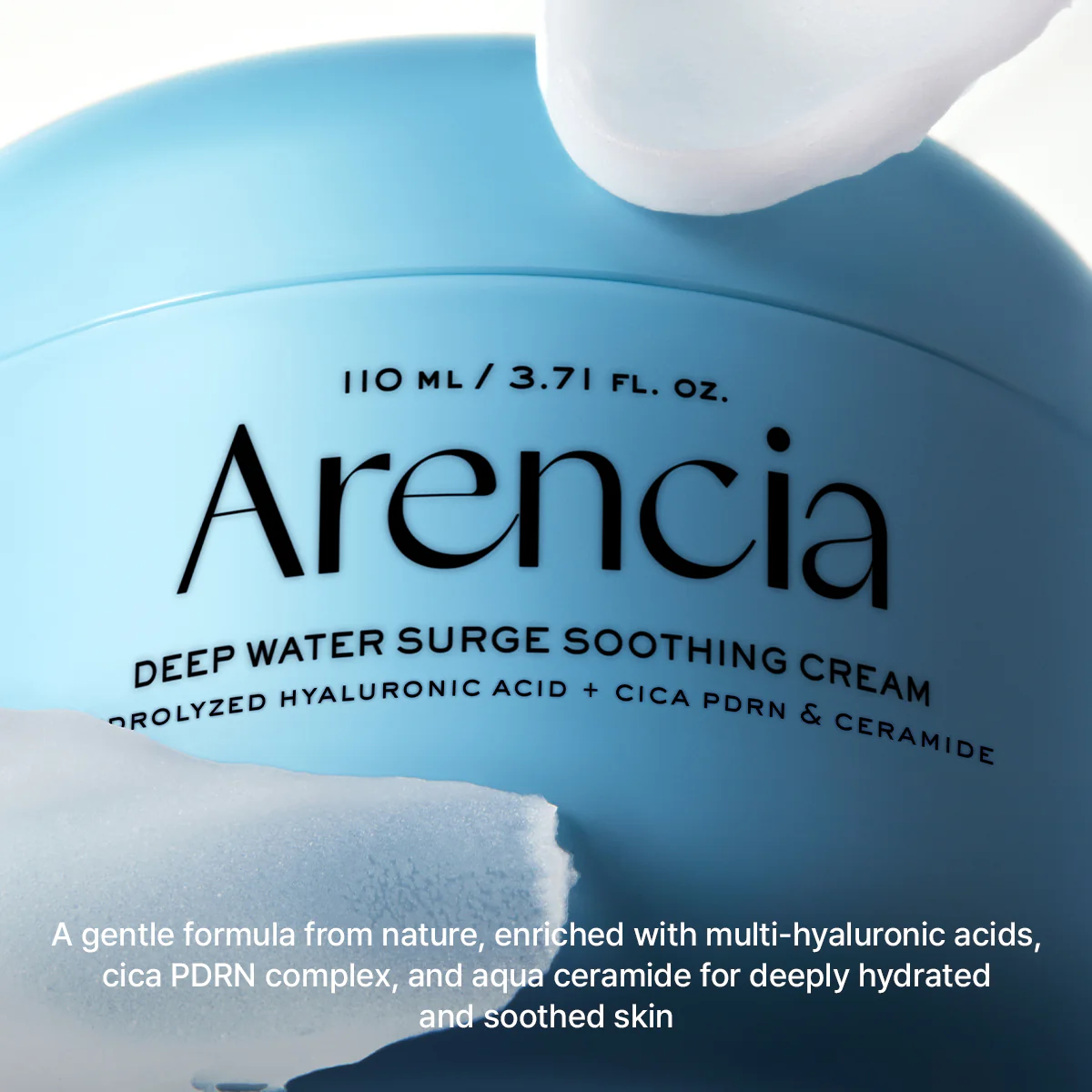 Arencia Deep Water Surge Soothing Cream, Hyaluronic Acid + Cica PDRN & Ceramide, 3.71 fl oz - Image 6