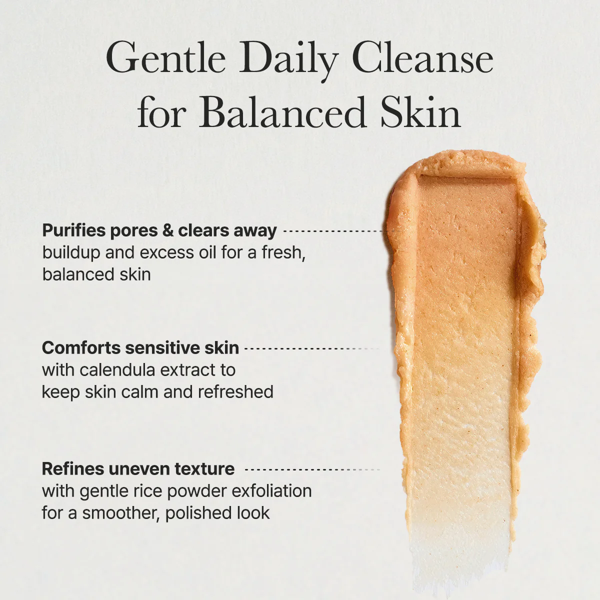 Arencia Calendula Rice Mochi Cleanser, Gentle Exfoliating Foam Wash for Sensitive, Dry, Rough Skin, 4.23oz / 120g - Image 4
