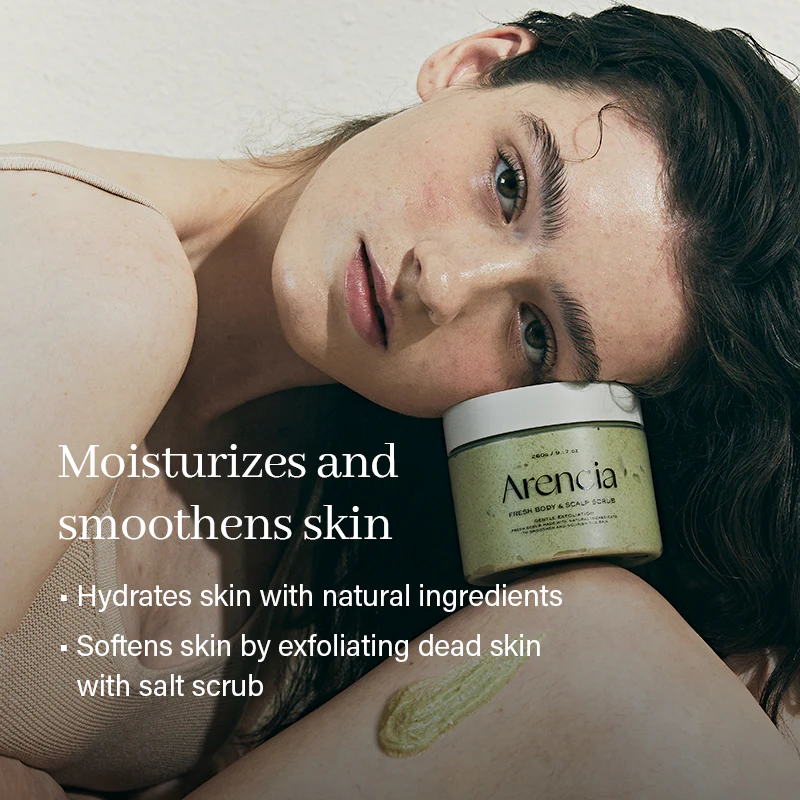 Arencia Fresh Cloud Sea Salt Body & Scalp Scrub (Black) - Image 3