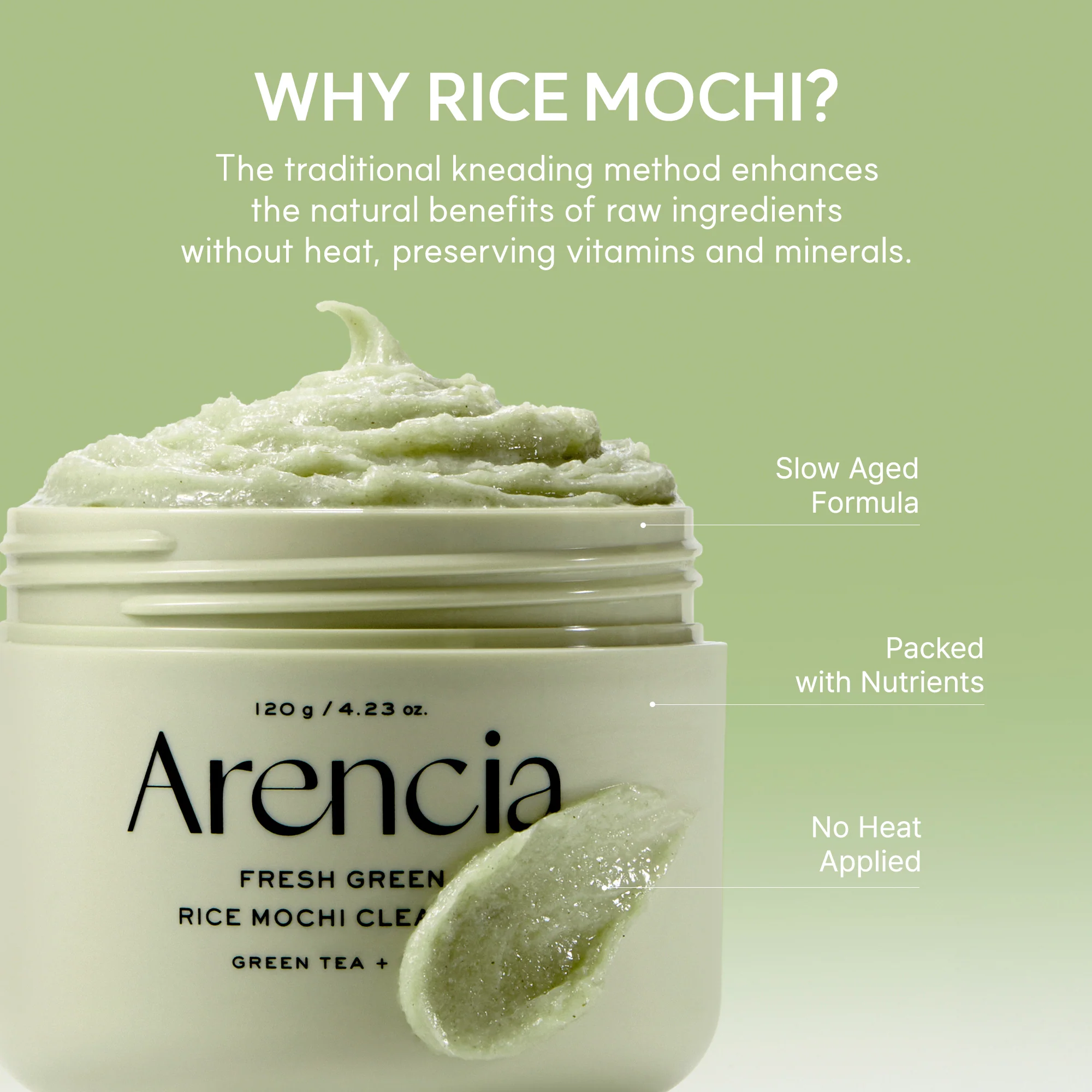Arencia Fresh Green Rice Mochi Cleanser, Gentle Daily Cleanser for Acne-Prone Skin, 1.76oz / 4.23oz - Image 6