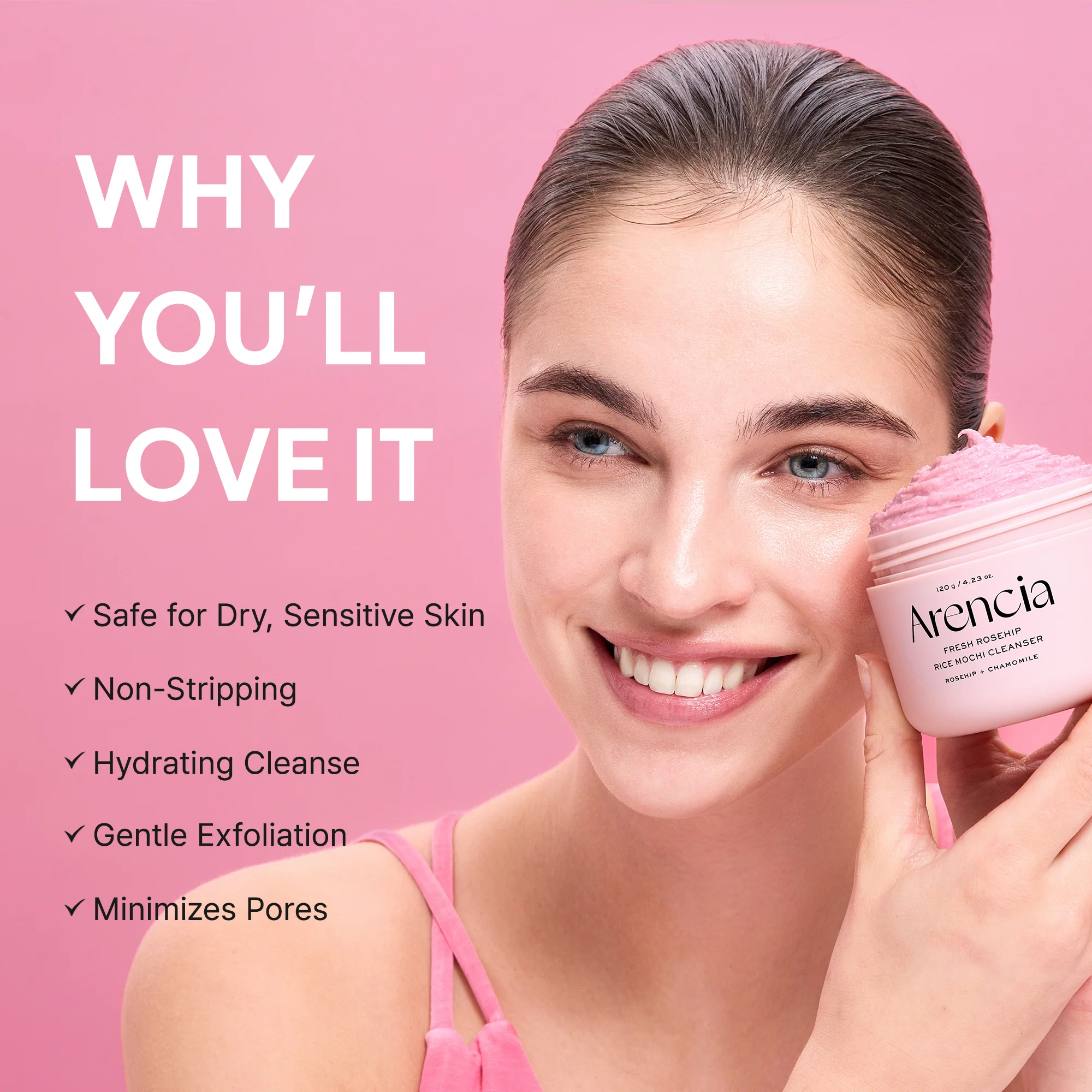 Arencia Fresh Rosehip Mochi Cleanser - Image 3