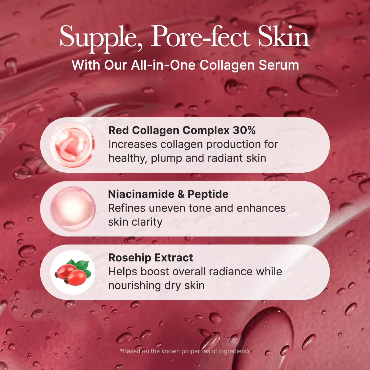 Arencia Overnight Red Smoothie Face Mask Serum, Glowing & Soothing with 30% red collagen, Niacinamide, Peptide, Vitamin E - Image 5