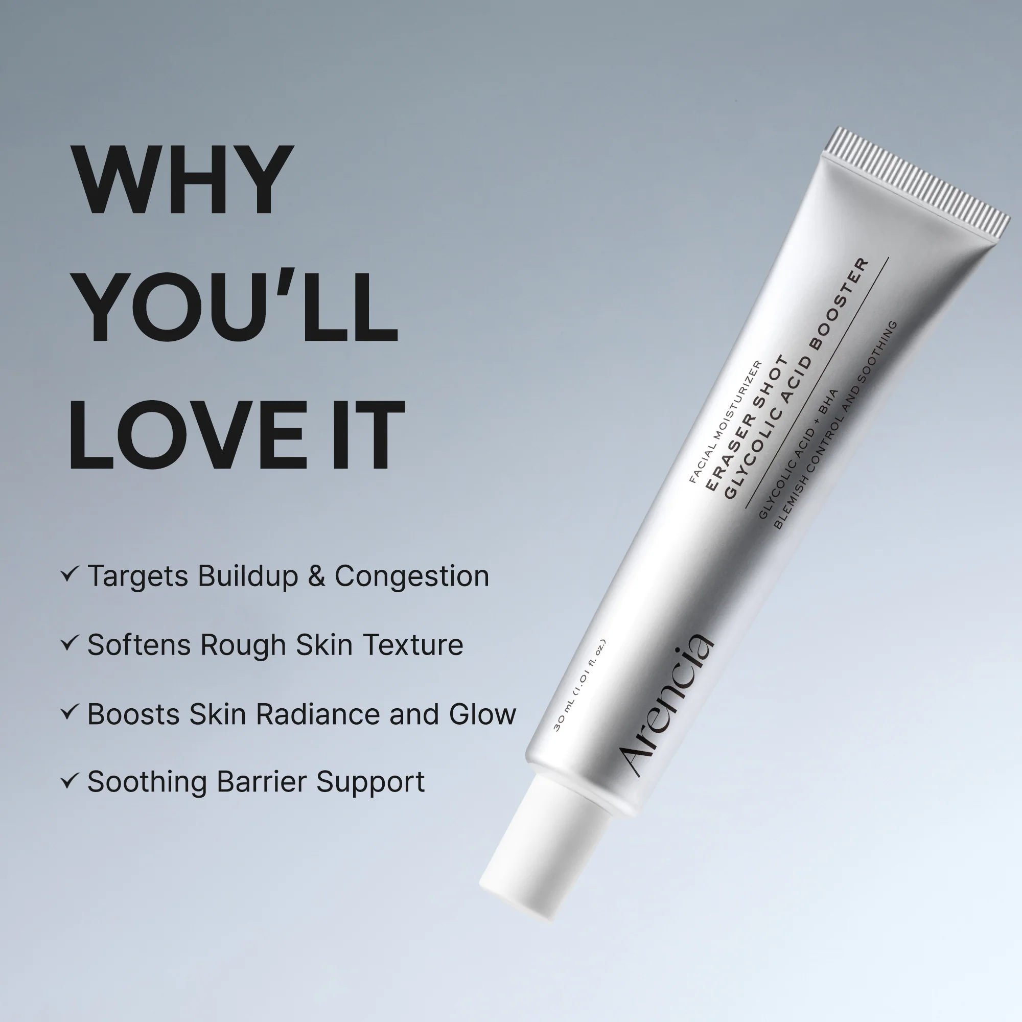 Eraser Shot Glycolic Acid Booster, Daily Clarifying Multi-Acid Formula for Smoother, Clear-Looking Skin, 1.01 fl. oz. - Image 3