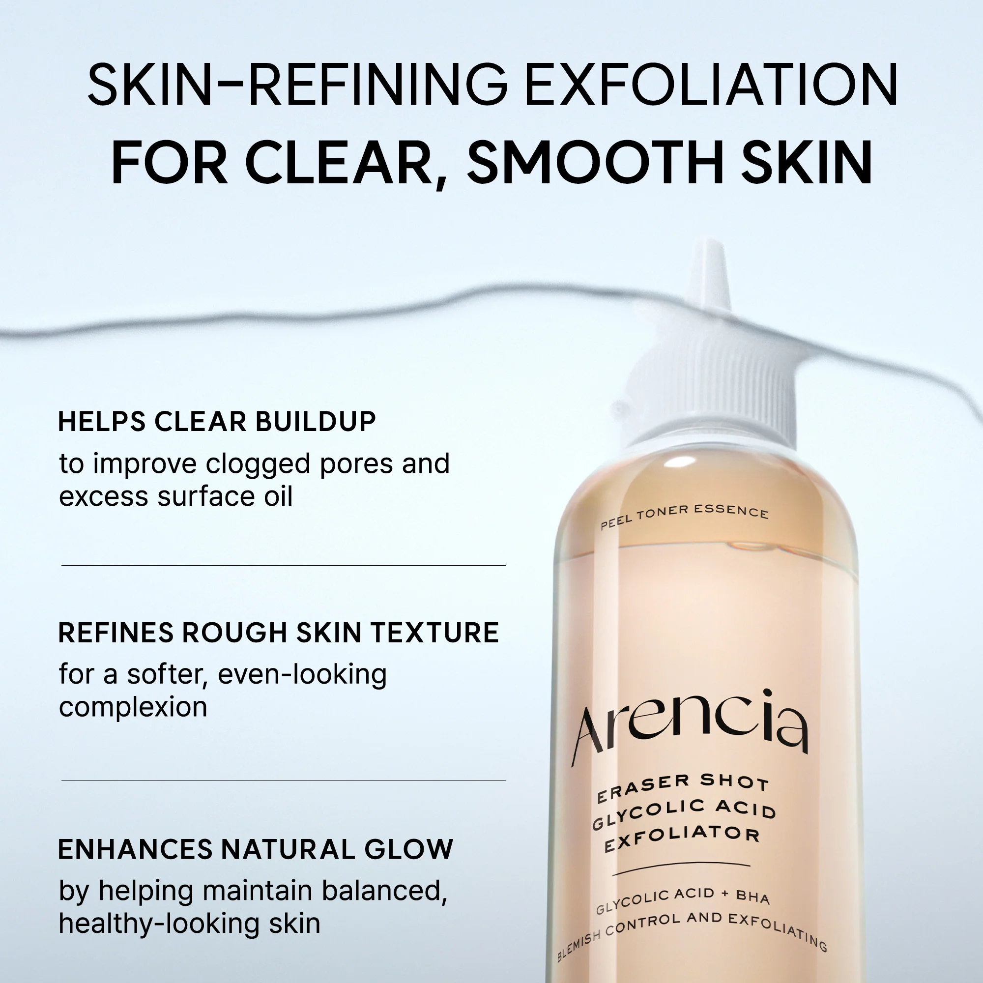 Eraser Shot Glycolic Acid Exfoliator, Clarifying AHA + BHA Toner for Smoother Texture & Clear-Looking Skin, 6.76 fl. oz. - Image 4