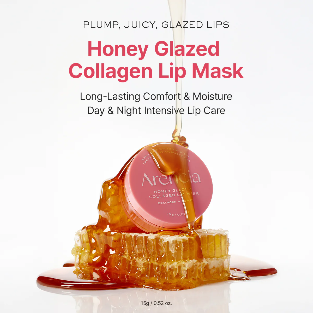 Honey Glazed Collagen Lip Mask, Plump, Juicy Lips with Lasting Hydration, 0.52oz - Image 2