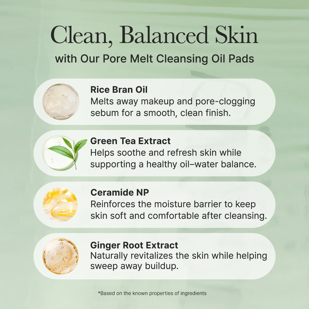 Pore Melt Cleansing Oil Pad, Easy Makeup Removing with Cleansing Wipes with Green Tea, Rice, Ceramide, 4.73 oz. (50 Pads) - Image 5