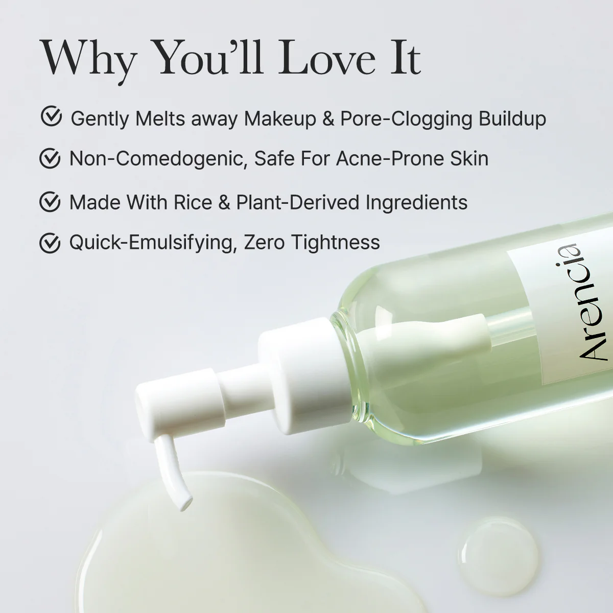 Pore Melt Mochi  Makeup-Removing Cleansing Oil, Non-Comedogenic, Acne-Safe, Rice Amino Acids HD, Vitamin E, Cica, & Ceramide, 6.76 fl oz - Image 3