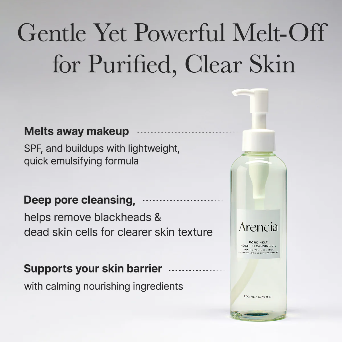 Pore Melt Mochi  Makeup-Removing Cleansing Oil, Non-Comedogenic, Acne-Safe, Rice Amino Acids HD, Vitamin E, Cica, & Ceramide, 6.76 fl oz - Image 5