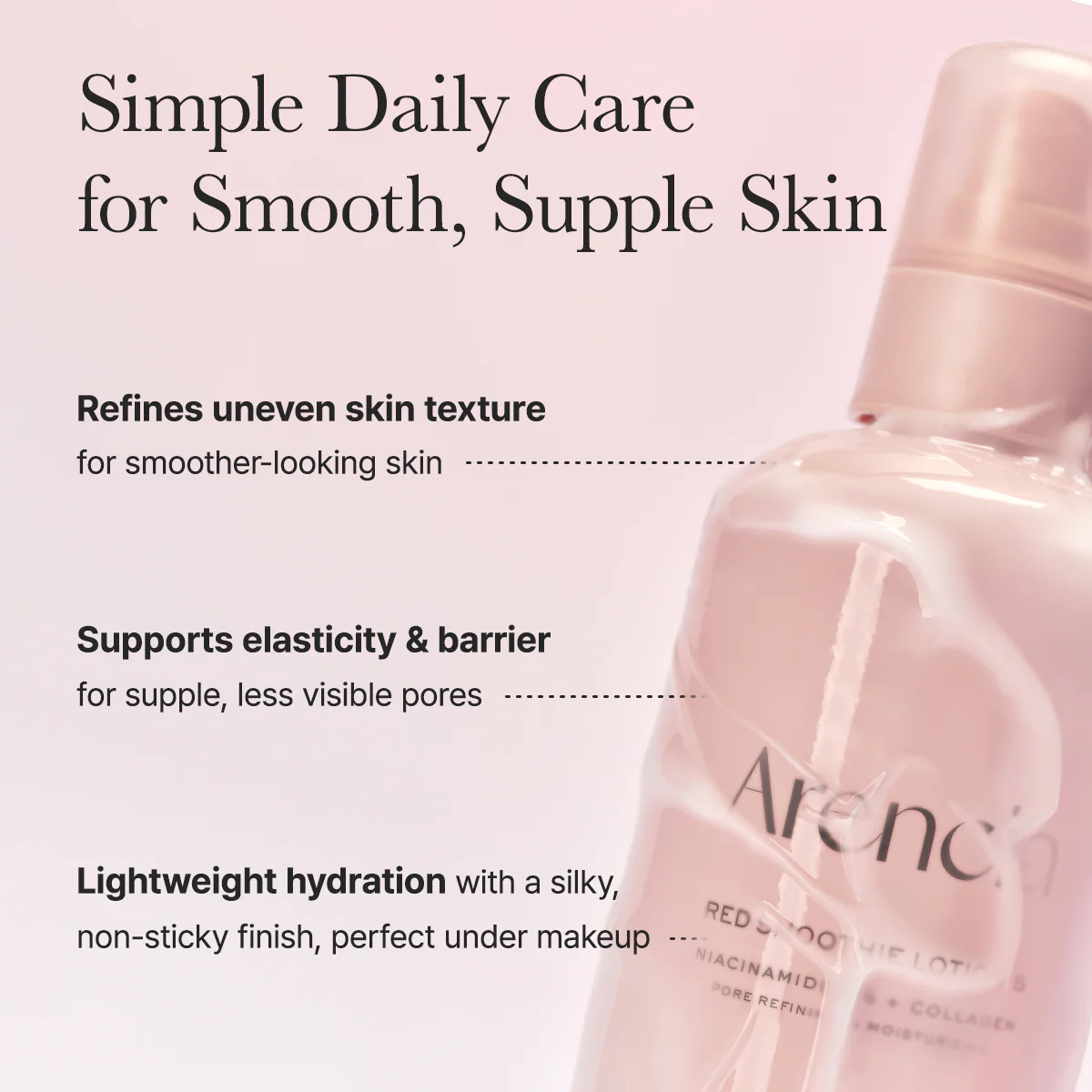 Red Smoothie Face Lotion Moisturizer 5, Niacinamide 5% & Collagen for daily bouncy, glowy skin care - Image 3