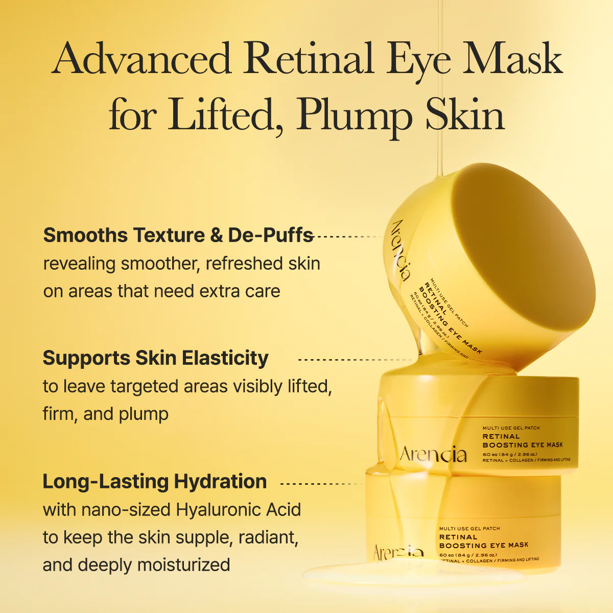 Retinal Boosting Eye Mask Patch – Depuffing Hydrogel Eye Masks with Retinal & Peptides for Under Eye Bags, Fine Lines & Smile Lines | 60 Patches (2.96 oz) - Image 4