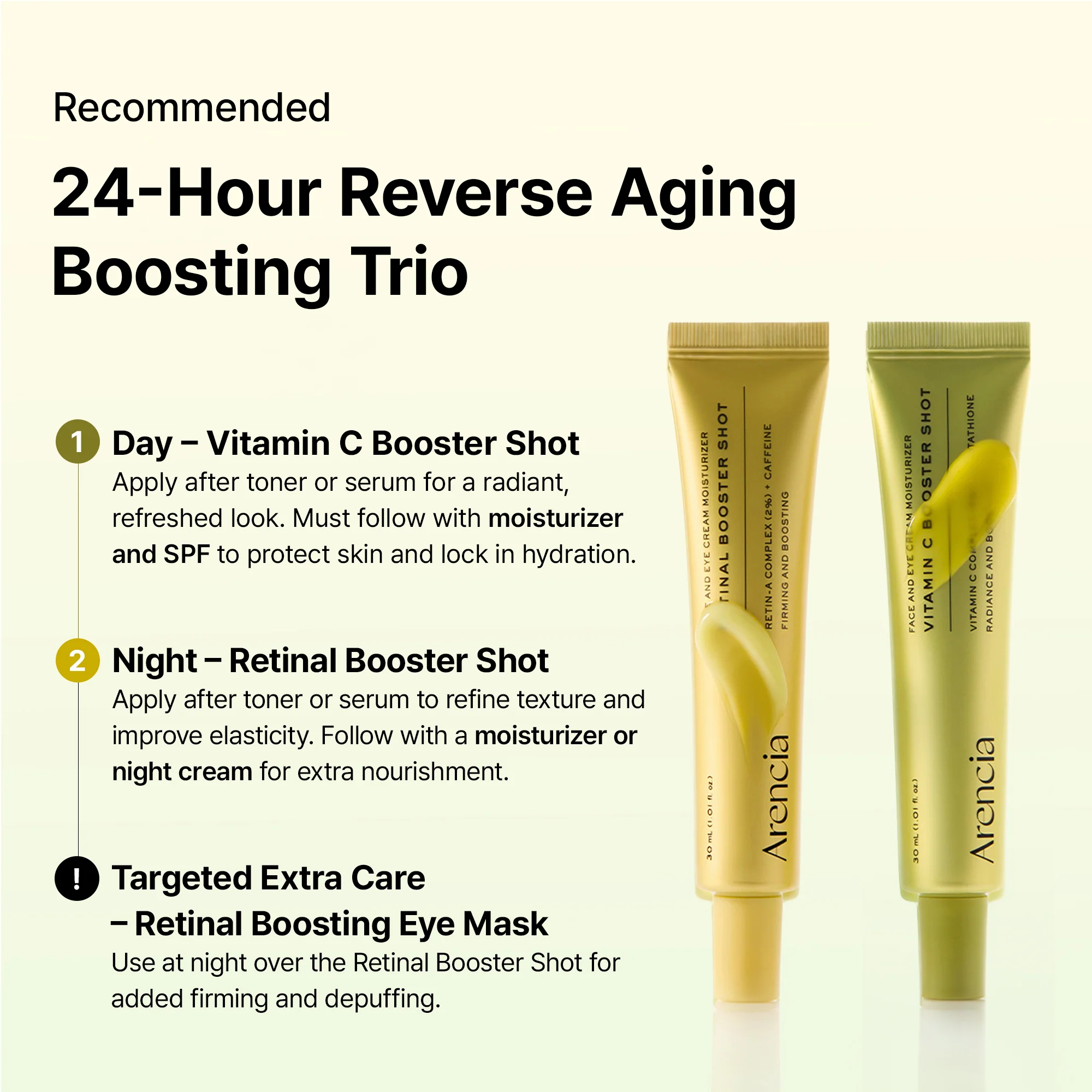 Reverse Aging Boosting Trio, Anti-Aging, Fine Lines Eraser, Vitamin C + Glutathione + Retinal + Caffeine + Peptides for Youthful Skin - Image 4