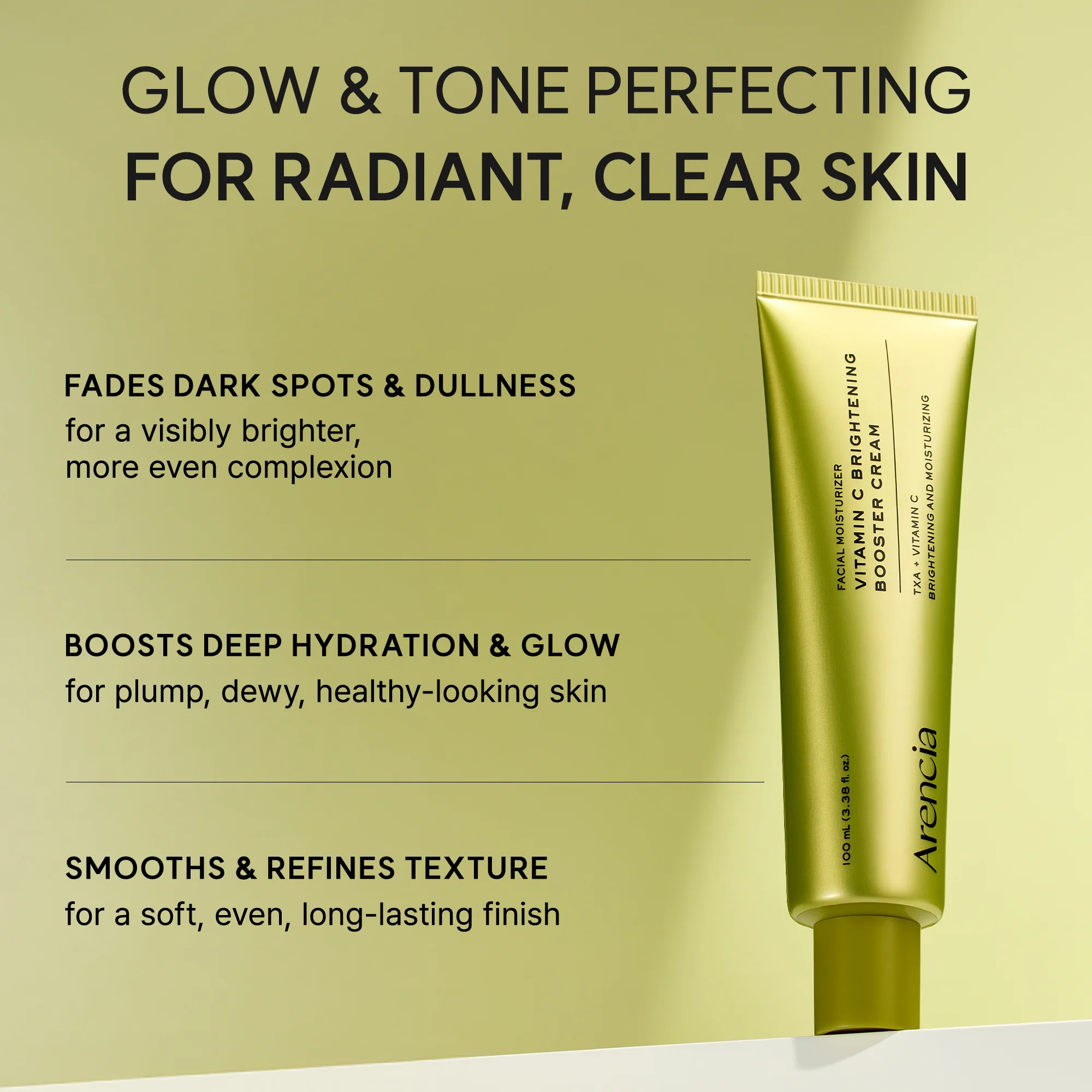 Vitamin C Brightening Booster Cream, Glow-Enhancing Moisturizer with Vitamin C, TXA & Glutathione for Radiant, Glass Skin, 3.38 fl. oz. - Image 4