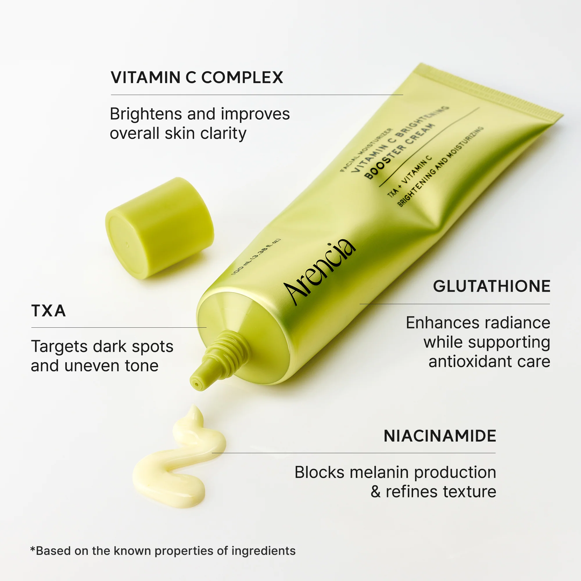 Vitamin C Brightening Booster Cream, Glow-Enhancing Moisturizer with Vitamin C, TXA & Glutathione for Radiant, Glass Skin, 3.38 fl. oz. - Image 5